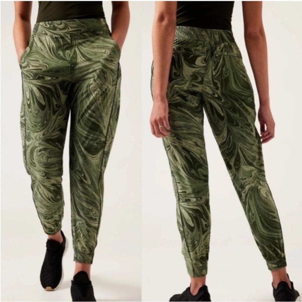 Athleta Brooklyn Jogger Sumi Marble Green 0